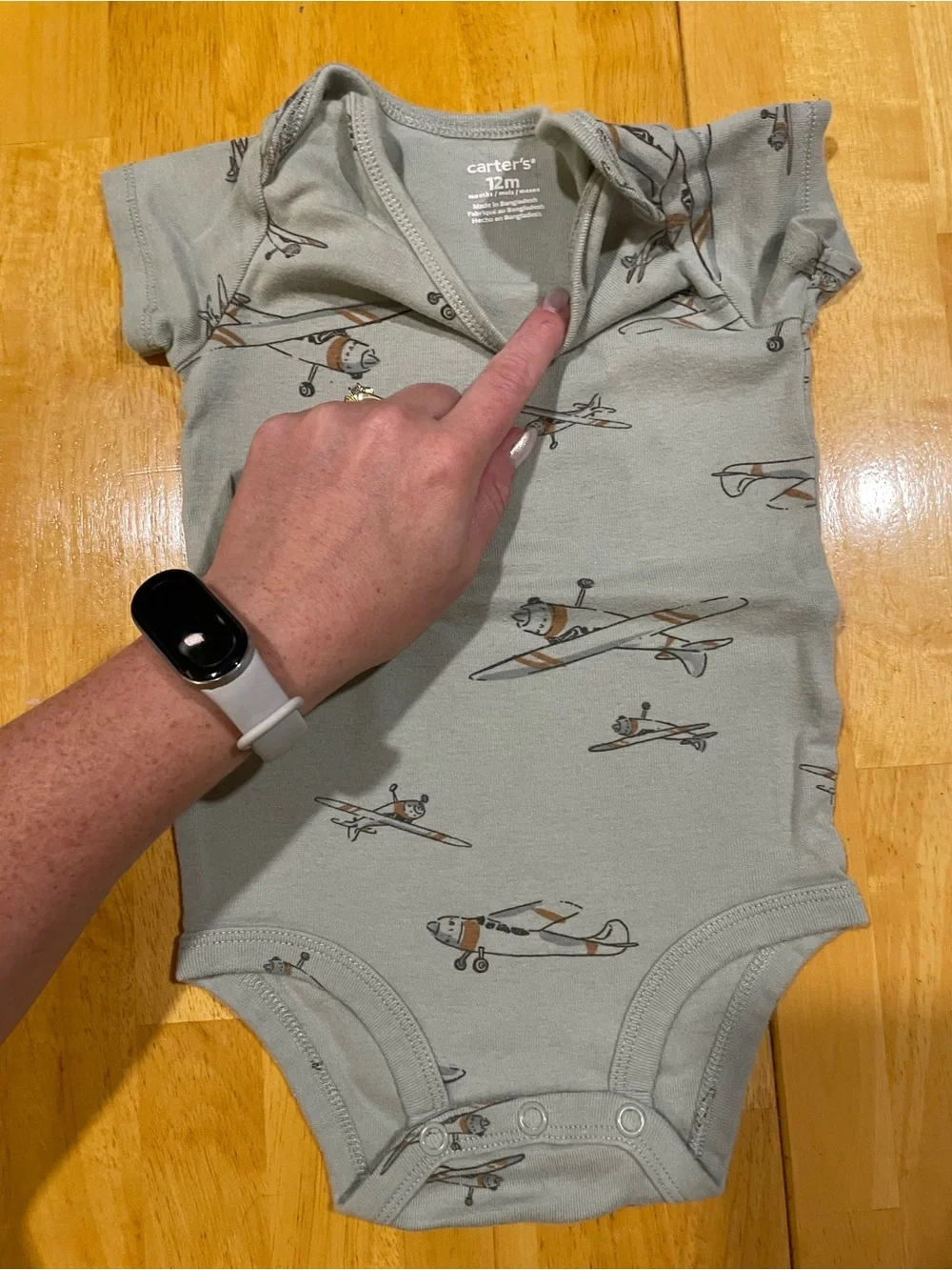 Carter's Blue, Light Green, Black & Gray Striped and Print Baby Bodysuit Set